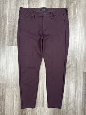 Liverpool Aubergine Ponte Knit Stretch Skinny Pants - 12/31 Petite